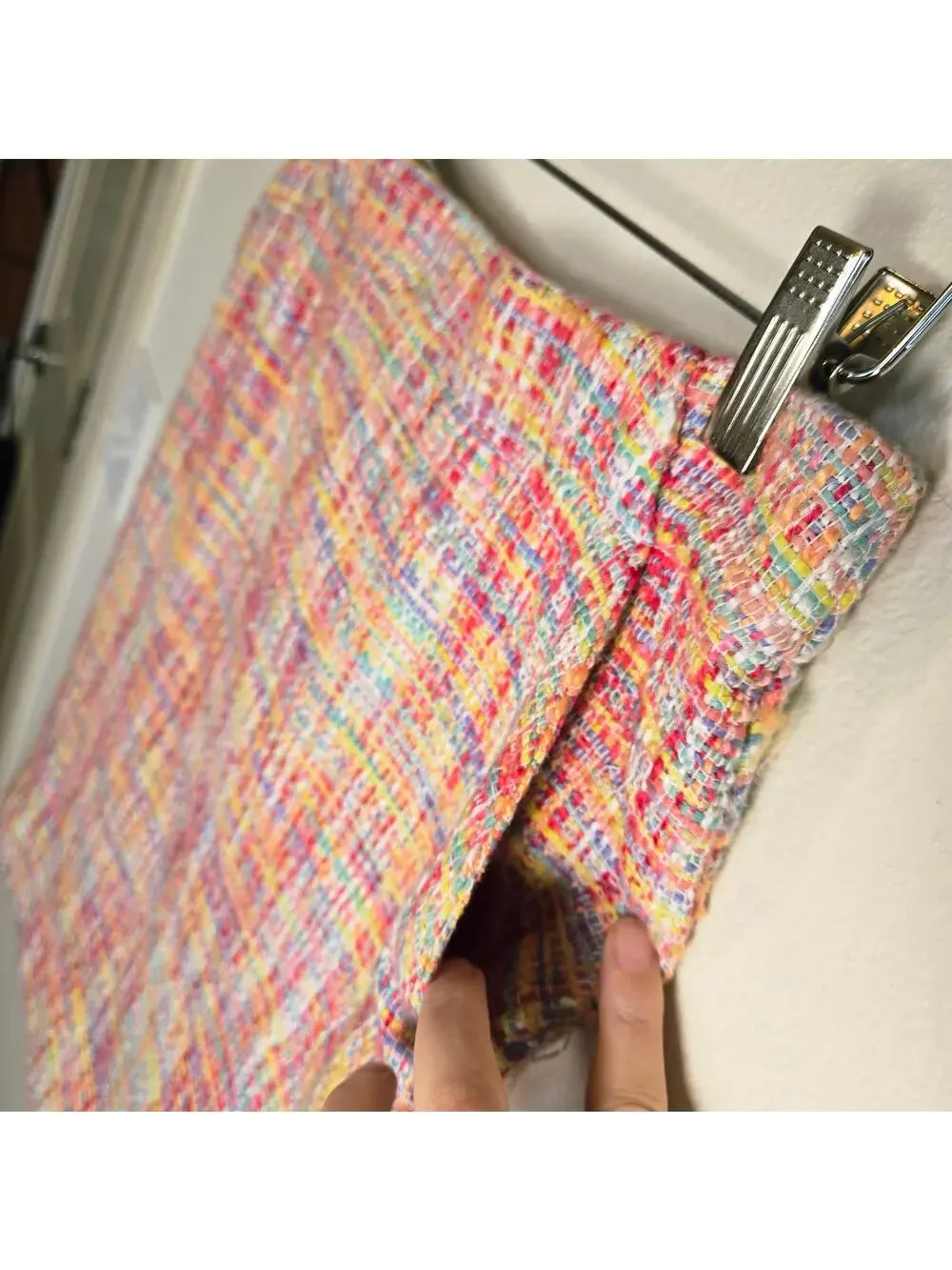 Size 4 Multicolor Tweed Mini Skirt Lined with Pockets